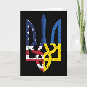 Ukrainian American Flag Symbol Love Support Us Ukr Card