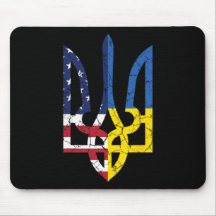Ukrainian American Flag Symbol Love Support Us Ukr Mouse Mat
