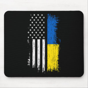 Ukrainian American Flag T Shirt - Pride Ukraine Us Mouse Mat