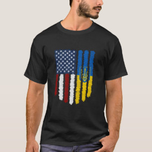 Ukrainian American Flag Ukraine Usa America Long S T-Shirt