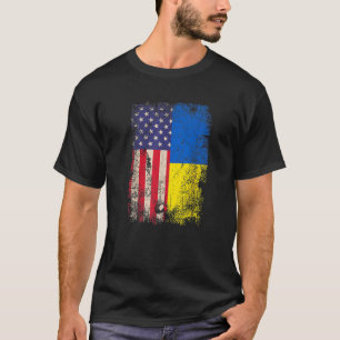 Ukrainian American Flag Ukraine USA Roots T-Shirt