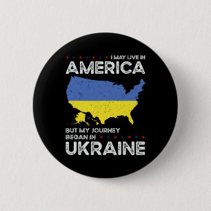 Ukrainian American Patriot Usa Grown Ukraine Us Fl 6 Cm Round Badge