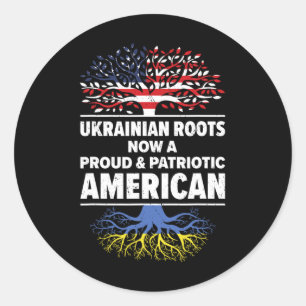 Ukrainian American Patriot Usa Grown Ukraine Us Fl Classic Round Sticker