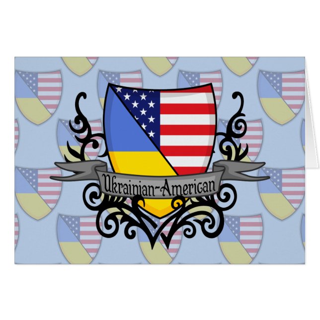 Ukrainian-American Shield Flag (Front Horizontal)