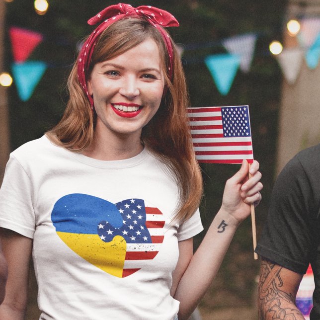 Ukrainian American T-Shirt (Ukrainian American heritage)