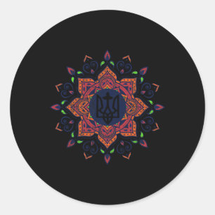 Ukrainian American Vintage Tryzub Support Ukraine Classic Round Sticker