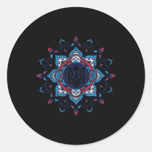 Ukrainian American Vintage Tryzub Support Ukraine Classic Round Sticker