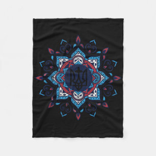 Ukrainian American Vintage Tryzub Support Ukraine  Fleece Blanket