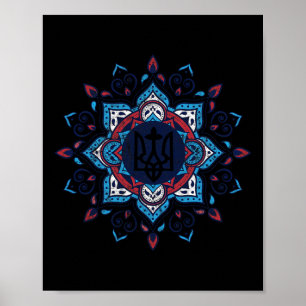 Ukrainian American Vintage Tryzub Support Ukraine  Poster