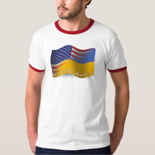 Ukrainian-American Waving Flag T-Shirt
