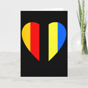 Ukrainian And German Flag In The Heart Of Ukraine Card
