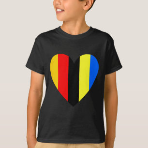 Ukrainian And German Flag In The Heart Of Ukraine T-Shirt