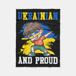 Ukrainian And Proud Ukrainian Boy Ukraine Flag Fleece Blanket