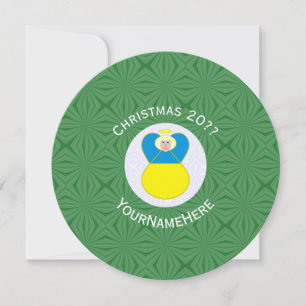 Ukrainian Angel Christmas Flag Personalised Text  Invitation