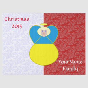 Ukrainian Angel Flag on Red and White Personalised Tissue Paper