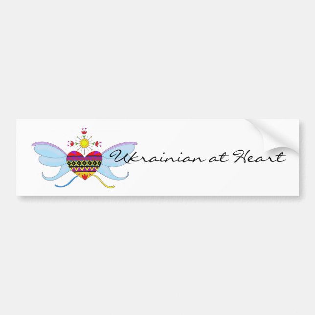 Ukrainian at Heart Bumper Sticker (Front)