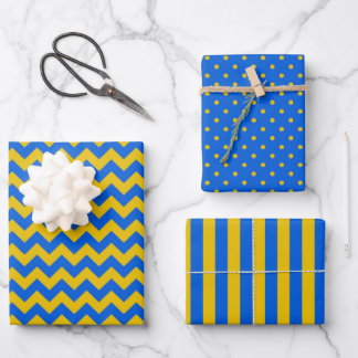 Ukrainian Blue And Yellow Gift Wrapping Paper Sheet