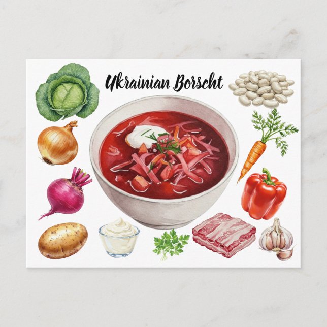 Ukrainian Borscht Postcard (Front)