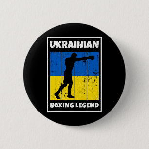 Ukrainian Boxing Legend With Flag For Ukraine Boxe 6 Cm Round Badge