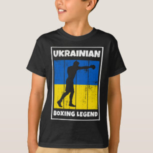 Ukrainian Boxing Legend With Flag For Ukraine Boxe T-Shirt