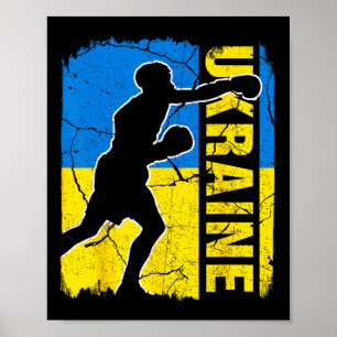 Ukrainian Boxing Team Ukraine Flag Boxing Gloves Poster