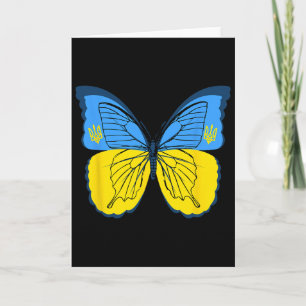 Ukrainian Butterfly Flag Of Ukraine With Trident F Card