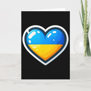Ukrainian Bynner Fan Ukraine Flag Cute Heart Card