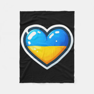 Ukrainian Bynner Fan Ukraine Flag Cute Heart  Fleece Blanket