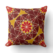 Ukrainian Carpathian Floral Pattern Throw Pillow