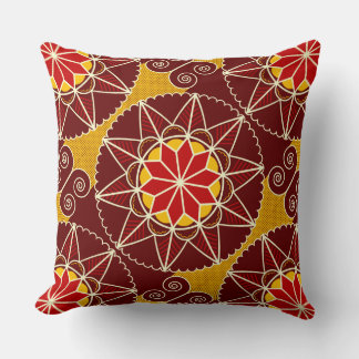 Ukrainian Carpathian Floral Pattern Throw Pillow