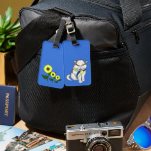 Ukrainian cat luggage tag