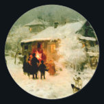 Ukrainian Christmas Carolers Classic Round Sticker<br><div class="desc">Ukrainian Christmas Carolers. "Koliadky" by Nikolai Kornilovich,  1912</div>