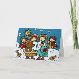 Ukrainian Christmas Carollers Holiday Card