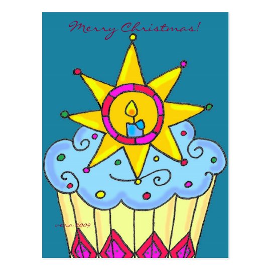 Ukrainian Christmas Cupcake to Personalise Postcard