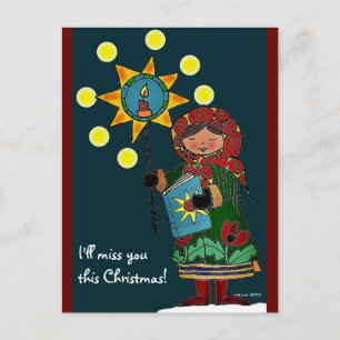 Ukrainian Christmas Star Holiday Postcard