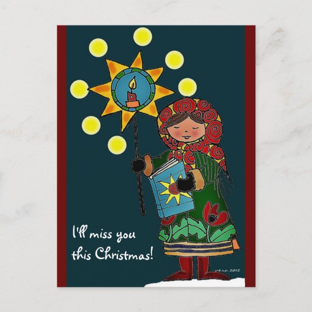 Ukrainian Christmas Star Holiday Postcard (Front)