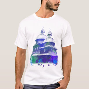 Ukrainian church watercolor effect T-Shirt