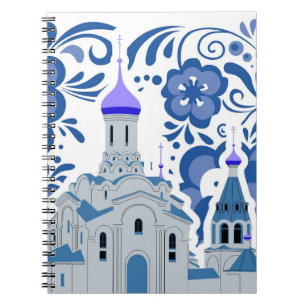 Ukrainian Churches of Kiev Blue and White Post-it  Notebook
