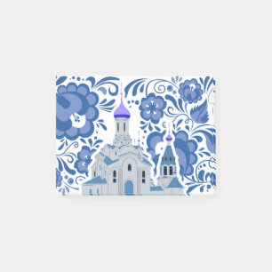 Ukrainian Churches of Kiev Blue and White Post-it Notes