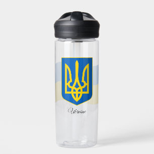 Ukrainian Coat of Arms, Flag, Ukraine Water Bottle