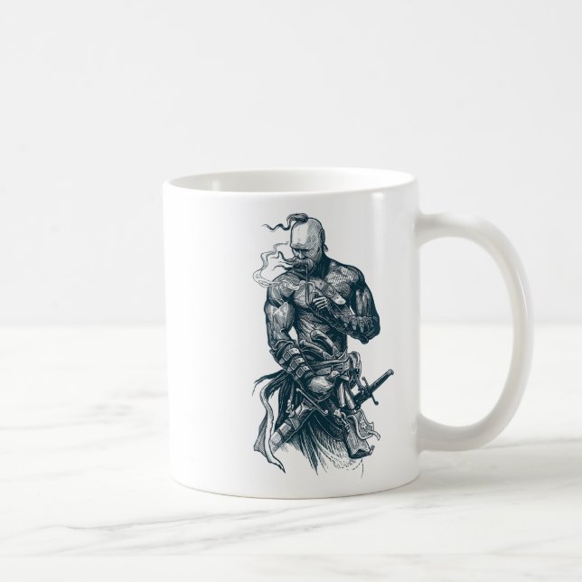 Ukrainian Cossack Warrior Holding Sword Fighting F Coffee Mug (Right)