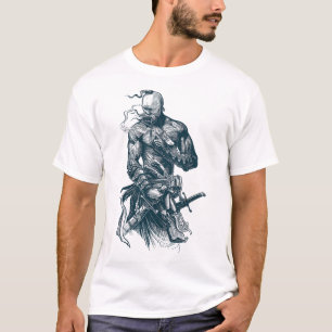 Ukrainian Cossack Warrior Holding Sword Fighting F T-Shirt