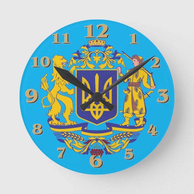 UKRAINIAN CREST ROUND CLOCK (Front)