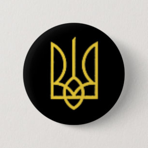 Ukrainian Crest Trident Ukraine Tryzub Symbol Men 6 Cm Round Badge