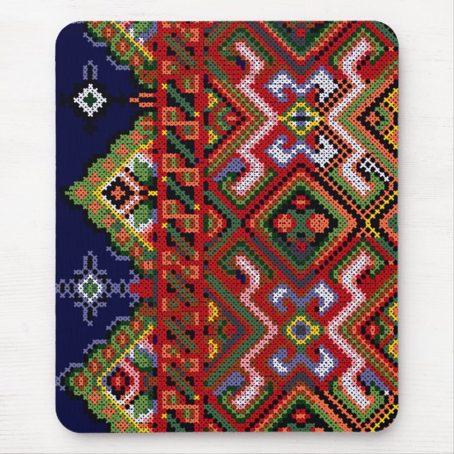 Ukrainian Cross Stitch Embroidery Mousepad (Front)