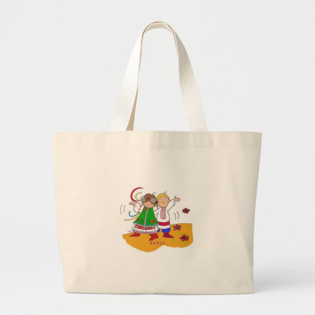 Ukrainian Dance Large Tote Bag (Front)