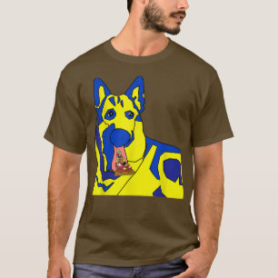 Ukrainian Dog Eating A Pizza 34235766 T-Shirt