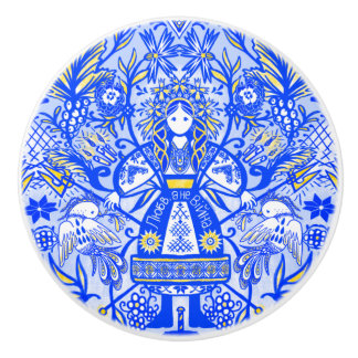 Ukrainian Doll Ceramic Knob