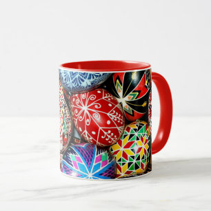 Ukrainian Easter Eggs, ornate and colorful, Mug