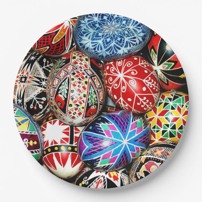 Ukrainian Easter Eggs Paper Plate (Front)
